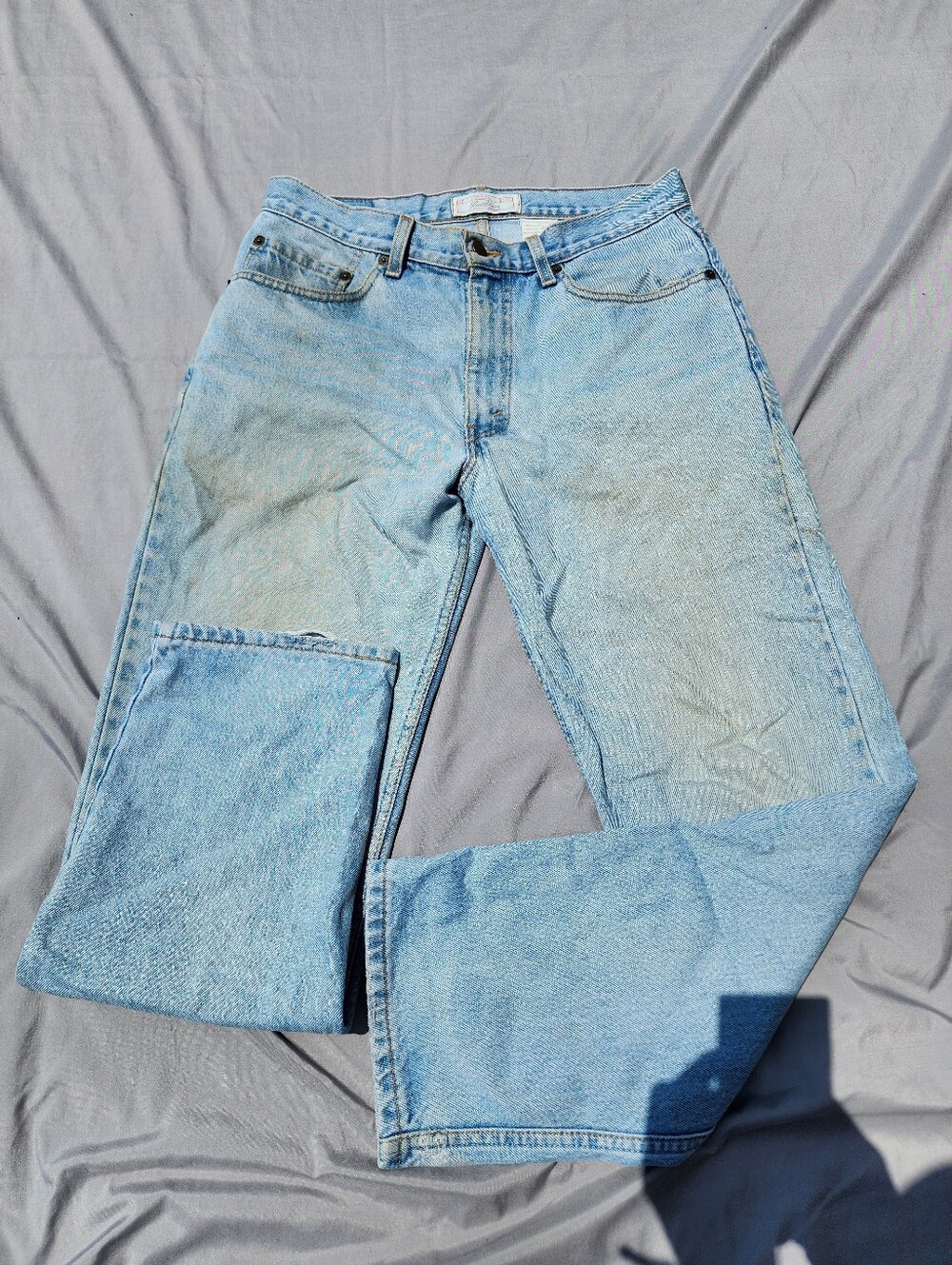 Signature Levi Strauss Jeans Mens 32x30 Light Wash Distressed Denim Faded
